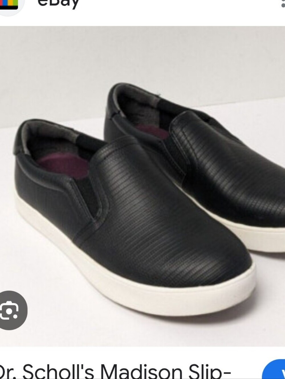 Women's Black Slip-On Leather-Look Casual Loafers